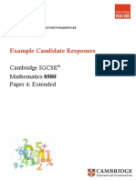 Maths 0580 Candidate Response Sample Answers Booklet