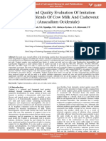 Production and Quality Evaluation of Imitation Yoghurt From Blends of Cow Milk and Cashewnut Milk Anacadium Ocidentale