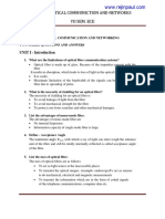 Ec6702-Optical Communiction and Networks Vii Sem. Ece: UNIT I - Introduction