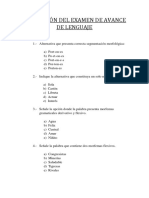 Resolución Del Examen de Avance de Lenguaje