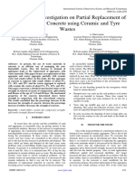 Experimental Investigation On Partial Replacement of Aggregates in Concrete Using Ceramic and Tyre Wastes