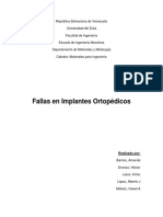 Fallas en Implantes Ortopedicos