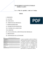 Plan Anual de Seguridad y Salud en El Trabajo Modelo Clasico