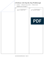 Solved Long Division Problems With Step-By-Step Walkthrough: Solutions Are On Page 2