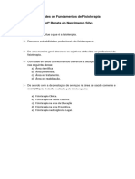 Atividades de Fundamentos de Fisioterapia