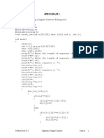 Program For Finding Longest Common Subsequence: Dprogram 1