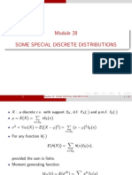 Module 28 Some Special Discrete Distributions