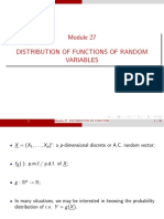 Module 27 Distribution of Functions of Random Variables