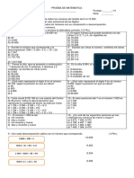 Prueba de Matematica Numeros Lista