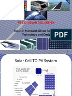 RE 327 - Topic - 06 - Standard Silicon Solar Cells Technology and Design