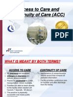 Access To Care and Continuity of Care