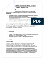 Buenas Practicas de Manufactura en Un A Planta de Aceituna