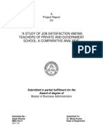 A Study of Job Satisfaction Among Teachers of Private and Government School: A Comparative Analysis