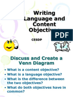 Writing Language and Content Objectives