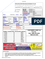 Bill of Supply For The Month of Apr 2018: Maharashtra State Electricity Distribution Co - LTD