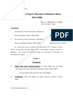 Government of Nepal Allocation of Business Rules 2064 2008 PDF