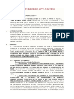 Demanda de Nulidad de Acto Jurídico Urgente