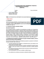 Autorizacion de Vertimientos de Aguas Residuales Tratadas