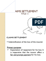 Claims Settlement: Title 11