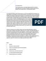 Psicología Del Trabajo y de Las Organizaciones