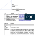 Syllabus Akuntansi Manajemen (Management Accounting) ECAU 602103 Even Semester 2016/2017