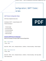 Configuration T Code FICO SAP Finance