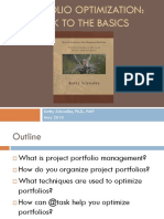 Portfolio Optimization: Back To The Basics: Kathy Schwalbe, PH.D., PMP May 2010