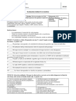 Evaluación Unidad #4 Biología II Medio