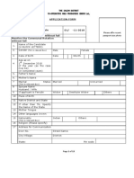 Application Form: The Salem District Co-Operative Milk Producers Union LTD.