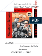 Separata de Área de Comunicación. Colegio Salesiano San Juan Bosco Ayacucho - Perú Alumno - Prof. Luis A. Del Solar Retamozo Cuarto