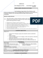 Lesson Plan Grade/Subject: SOC 1 Unit: Belonging in My World Lesson Duration: 1hr 18mins 2:02-3:15