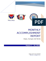 DSWD KALAHI Accomplishments For August 1-20-2014 Dapa SDN