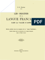 Les - Origines de La Langue Francaise en Vallee D Aoste