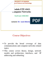 Module ETE 4163: Computer Networks: Lecturer