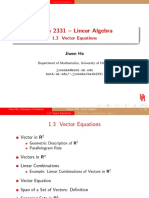 Math 2331 - Linear Algebra: 1.3 Vector Equations