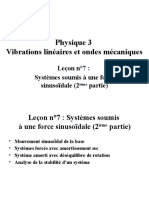 Physique 3 Vibrations Linéaires Et Ondes Mécaniques: Leçon N°7: Systèmes Soumis À Une Force Sinusoïdale (2 Partie)