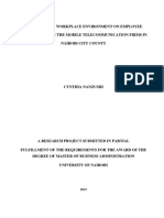 Nanzushi - The Effect of Workplace Environment On Employee Performance in The Mobile Telecommunication Firms in Nairobi City County