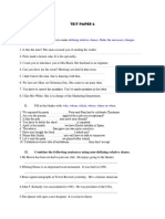 Test Paper 2: Defining Relative Clauses. Make The Necessary Changes