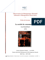 La Société de Consommation - Fiche de Lecture