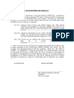 Acta de Entrega de Vehiculo Menor