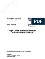 HSR Investment, An Overview of The Literature