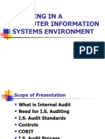 Auditing in A Computer Information Systems Environment