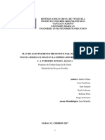 Plan de Mantenimiento Preventivo para Montacargas Toyota Modelo 32-8FG25 para La Empresa Distribuidora ERJOS C.A. Ubicada en Turmero - Estado - Aragua