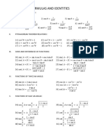 Trigonometric Formulas and Identities