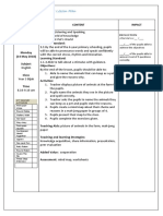 English Year 3 Daily Lesson Plan: Class/ Time/ Subject Content Impact