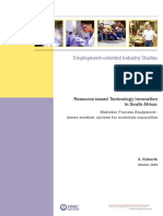 Employment-Oriented Industry Studies: Resource-Based Technology Innovation in South Africa