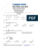 JEE Main 2019 Paper Answer Chemistry 09-01-2019 1st