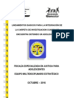 Lineamientos Basicos para La Integración de La Carpeta de Investigacion Cuando Se Encuentra Detenido Un Adolescente