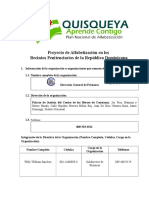 Perfil Del Proyecto de Alfabetización en Los Recintos Penitenciarios 2013