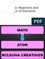 Nuclear Reactions and Origin of Elements